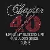 Chapter Birthday Blessed Fabulous Iron on Rhinestone Transfer Decal   30pcs