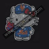 Hello Kitty Number One New York Mets rhinestone iron on motif  30pcs