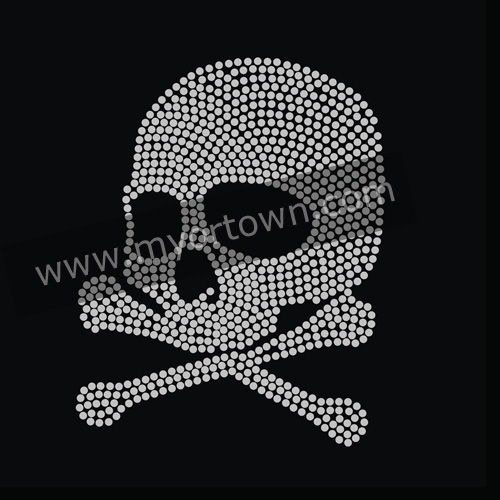 SS20 crystal Bling Skull Iron-on Rhinestone Transfer Design for t shirt