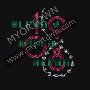 Alpha Kappa Alpha (AKA) 1908 rhinestone Iron-on transfers Wholesale