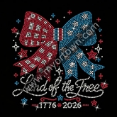 Land of the Free rhinestone designs 2026 Rhinestone Transfer  30pcs