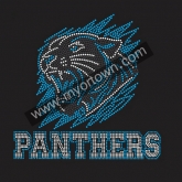 Panthers rhinestone designs Rhinestone Transfer  30pcs