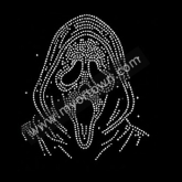 Halloween Ghost Face Bling Rhinestone Iron On Transfer 30pcs