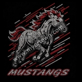 School Mascot Mustangs Galloping Horse Rhinestone Motif 30pcs